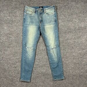 Novamen Skinny Jeans Mens Size 34 Blue Denim Distressed Stretch Low Rise